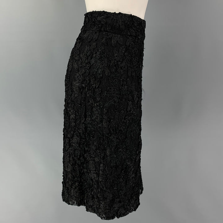BURBERRY PRORSUM Taille 6 Jupe crayon en guipure rayonne polyamide noir