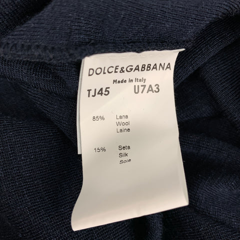 DOLCE & GABBANA Size XS Navy Wool Blend Buttoned Pullover