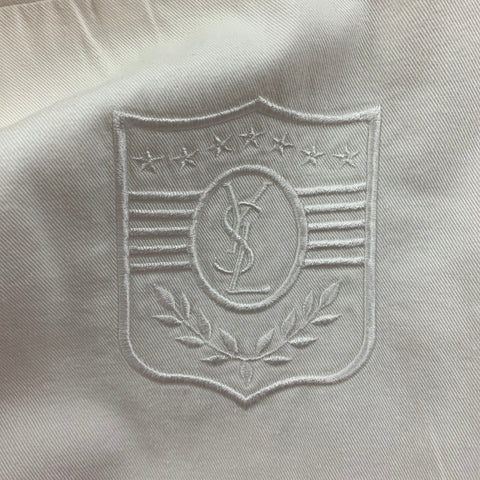 Vintage YVES SAINT LAURENT Size M White Cotton Zip Up Jacket