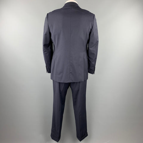 ARMANI COLLEZIONI Size 42 Regular Navy Pinstripe Wool Notch Lapel Suit