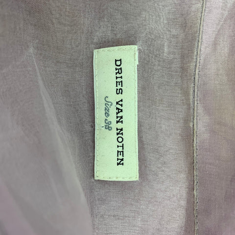 DRIES VAN NOTEN Size S Lavender & Gold Sequined Silk Blouse