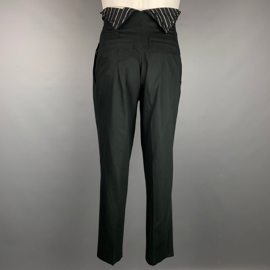 Vintage MATSUDA Size S Black Wool Blend High Waisted Dress Pants