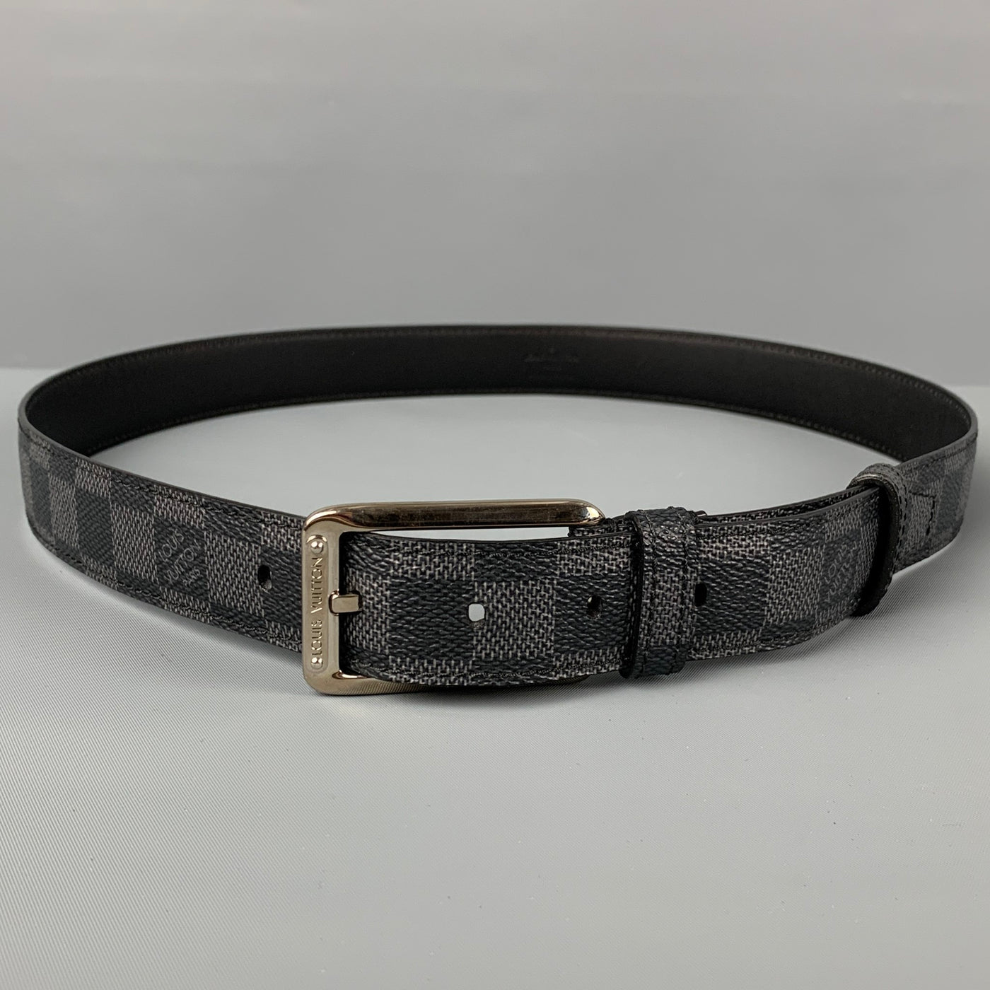 Louis Vuitton Belt Mens Size 36 Silver Buckle - New with Original