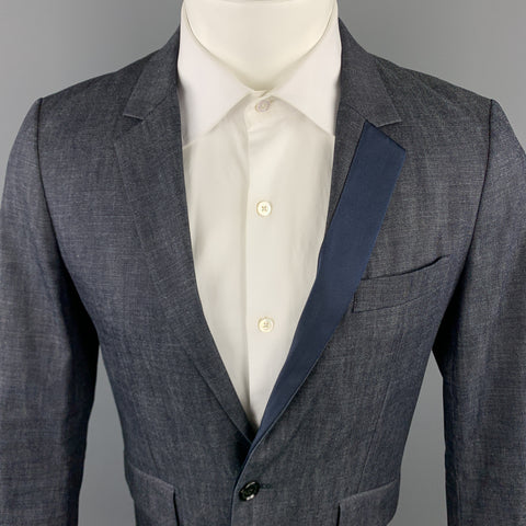 KNOTT Size 36 Indigo Cotton Blend Notch Lapel Sport Coat