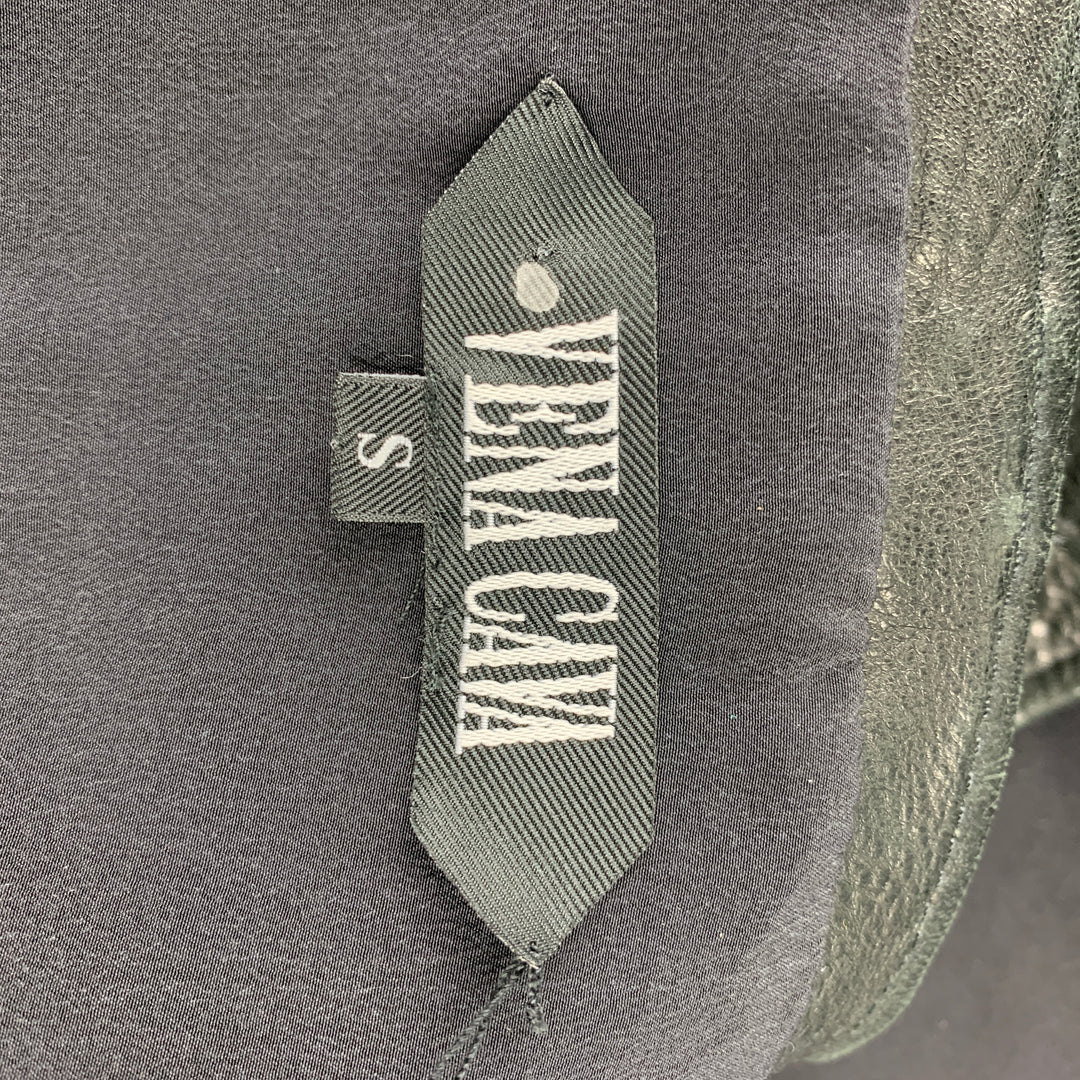 VENA CAVA Size S Black Leather Zip Up Vest
