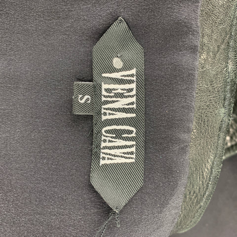 VENA CAVA Chaleco Cremallera Piel Negro Talla S