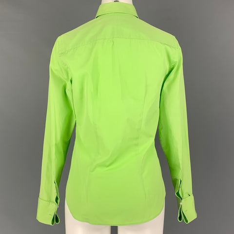 Collection RALPH LAUREN Taille 8 Chemise à manchette française en coton chartreuse