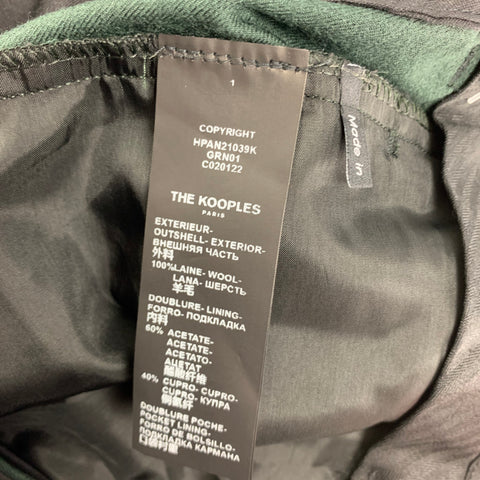 THE KOOPLES Size 28 Green Wool Zip Fly Dress Pants