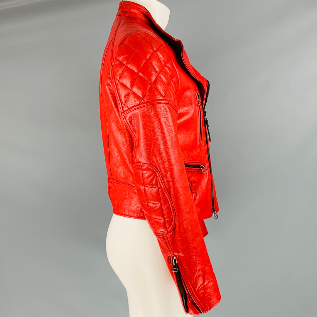 BELSTAFF Size M Red Leather Biker Jacket
