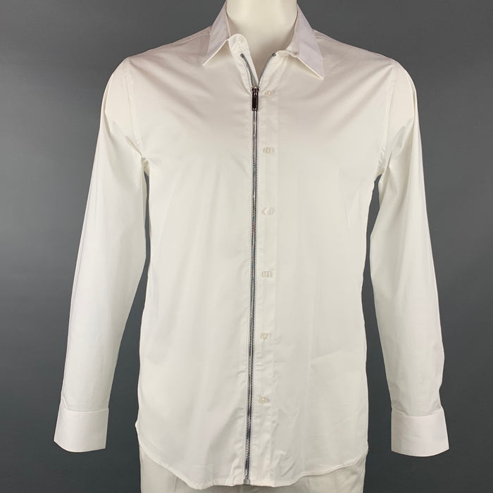 KARL LAGERFELD Size L White Cotton Zip Up Kilts & Skirts