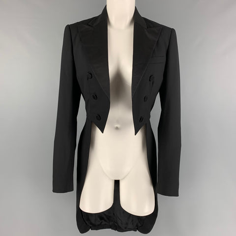 RALPH LAUREN Black Label Taille 4 Veste en laine noire Blazer