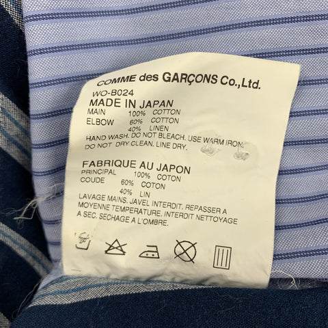 JUNYA WATANABE Size M Blue Navy Stripe Cotton Linen Long Sleeve Shirt