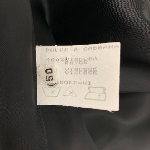 DOLCE & GABBANA Size M Olive Black Velvet Viscose Shawl Collar Robe