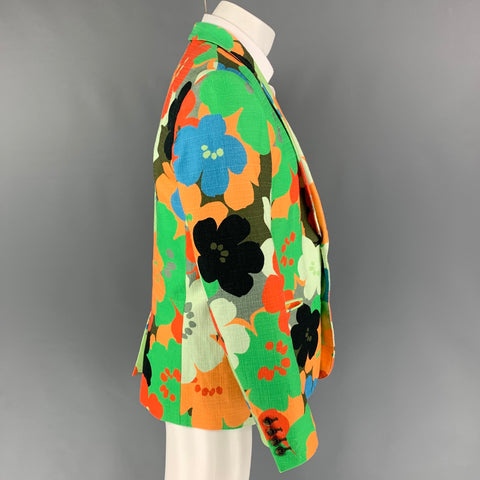 MR TURK Size 42 Multi-Color Floral Cotton Notch Lapel Sport Coat