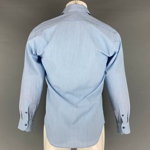 IKE BEHAR Size S Light Blue & White Seersucker Cotton Button Down Long Sleeve Shirt