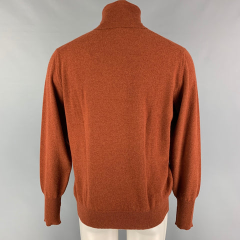 ERMENEGILDO ZEGNA Size M Rust Turtleneck Sweater