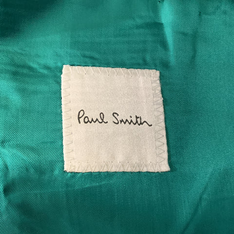 PAUL SMITH Size 42 Aqua Wool Notch Lapel Mock Pocket Square Suit