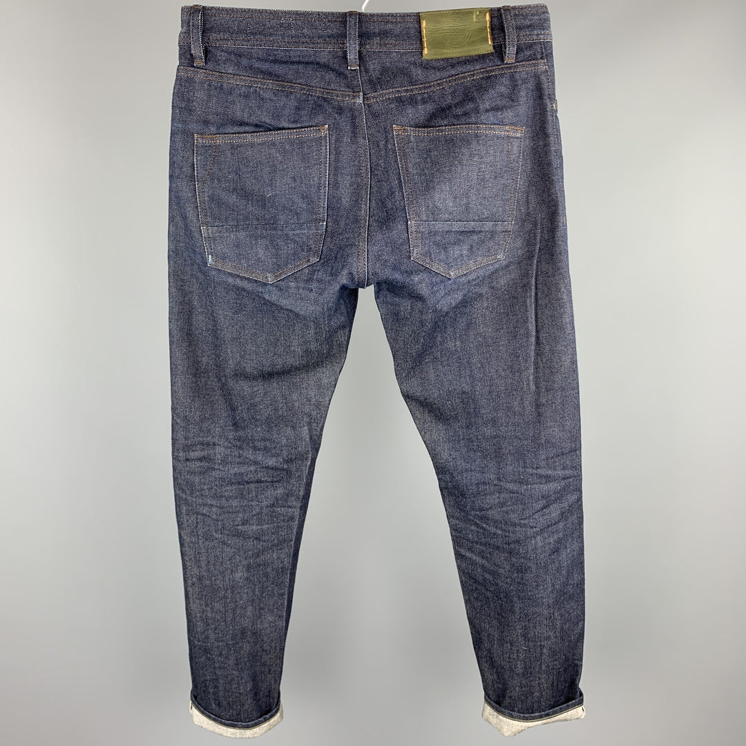 OLAF HUSSEIN Size 32 Indigo Selvedge Denim Zip Fly Jeans