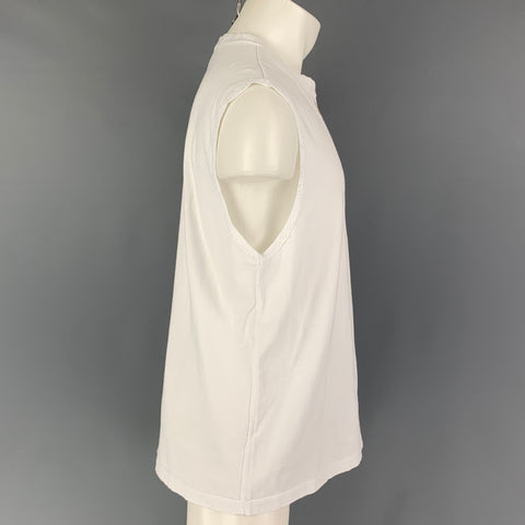 Camiseta sin mangas estilo boyfriend de algodón con bordado blanco talla M de LINDER