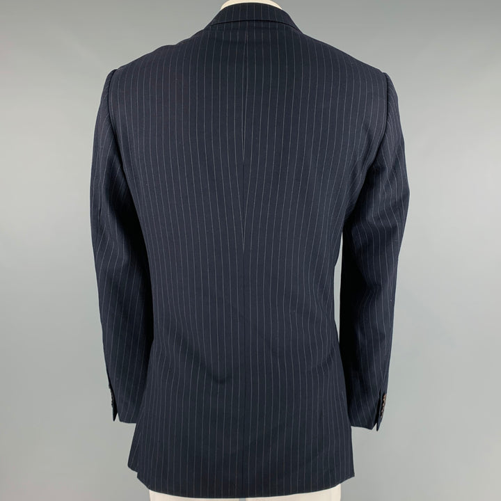 POLO by RALPH LAUREN Size 42 Long Navy Stripe Wool Notch Lapel Sport Coat