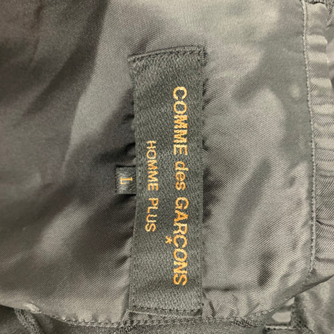 COMME des GARCONS HOMME PLUS Size L Black Quilted Polyester Ruffled Sport Coat