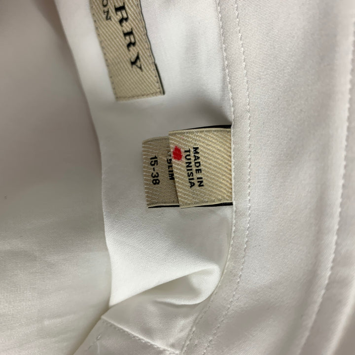 BURBERRY LONDON Size S White Cotton Tuxedo Long Sleeve Shirt