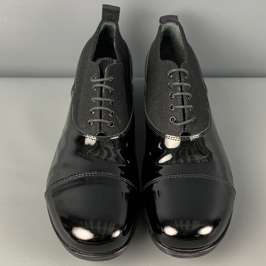 MIU MIU Size 9 Black Mixed Materials Leather Shoes