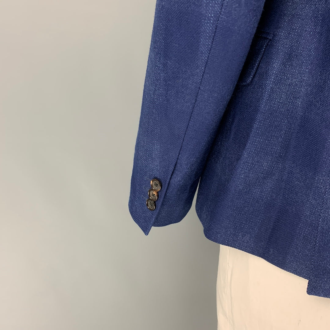 ALEXANDER MCQUEEN Taille 44 Manteau de sport à revers cranté en laine à carreaux bleus