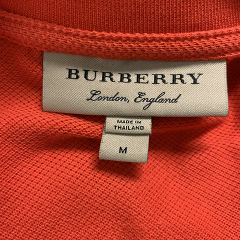 BURBERRY LONDON Size M Red Cotton Blend Polo