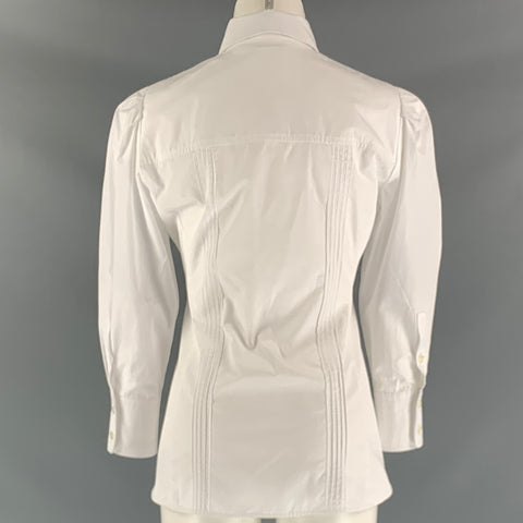 SPORTMAX Blusa Plisada Blanca Talla S
