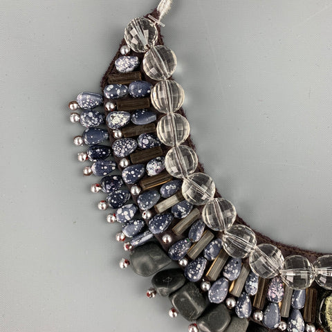ROBERTA FREYMANN Grey Embellished Layered Necklace