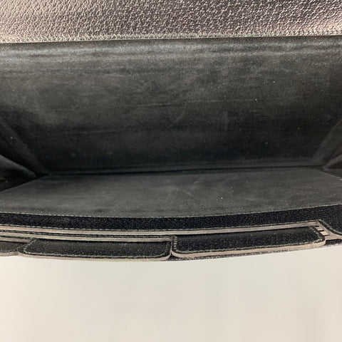RALPH LAUREN Sac porte-documents rectangulaire en cuir de porc noir