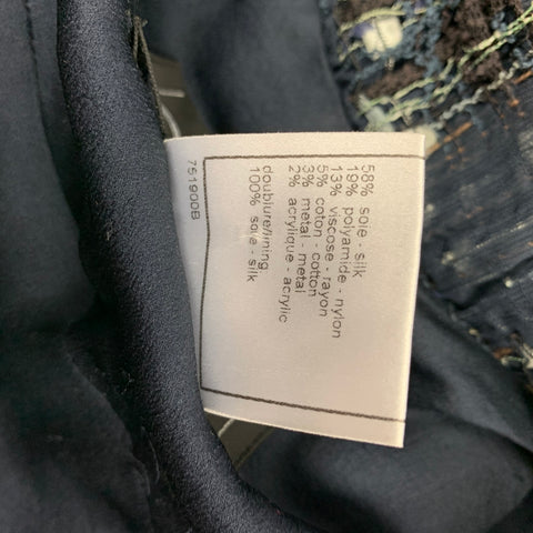 CHANEL M4298 06P Taille 4 Veste boucle multicolore marine