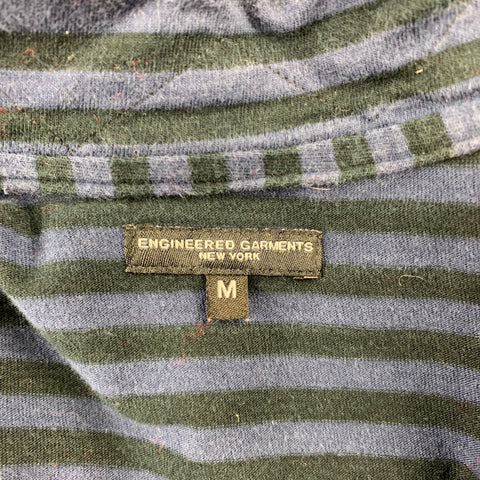ENGINEERED GARMENTS Size M Navy & Black Stripe Cotton Long Sleeve Shirt