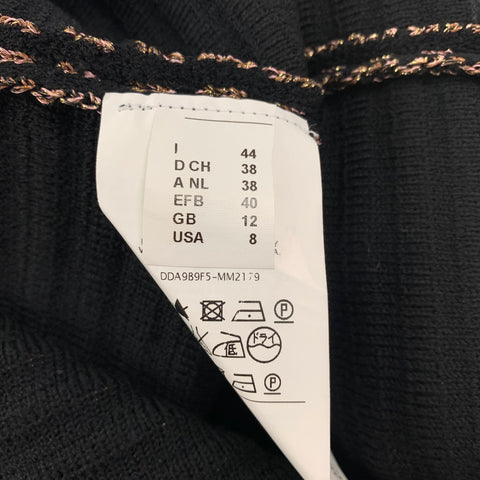 M MISSONI Talla 8 Abrigo de punto de lana / viscosa dorado y negro
