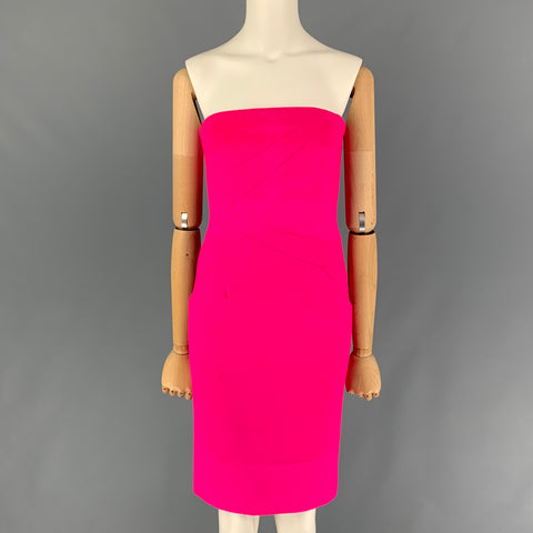 MICHAEL KORS Vestido sin tirantes de mezcla de lana rosa talla 2