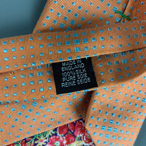 PAUL SMITH Purple Orange Square Silk Tie
