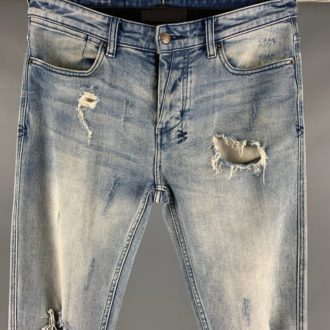 KSUBI Size 31 Blue Distressed Cotton Elastane Jeans