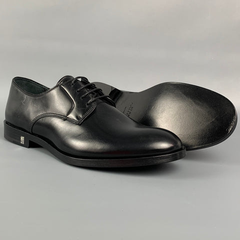 VERSACE COLLECTION Size 7 Black Leather Lace Up Shoes