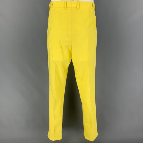 DOLCE & GABBANA Size 48 Yellow Wool Peak Lapel Suit