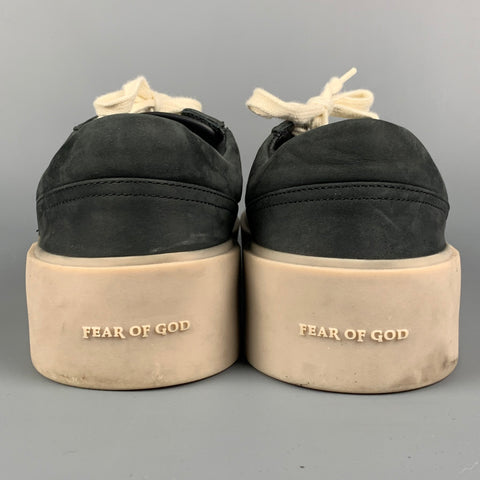 FEAR OF GOD Baskets à lacets en cuir noir et anthracite taille 11
