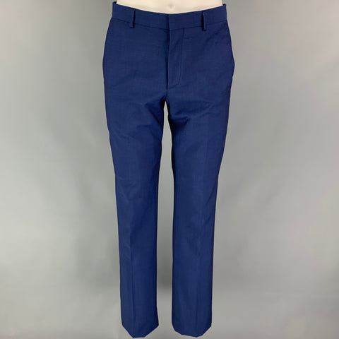 PAUL SMITH The Byard Size 36 Regular Blue Wool / Mohair Notch Lapel Suit