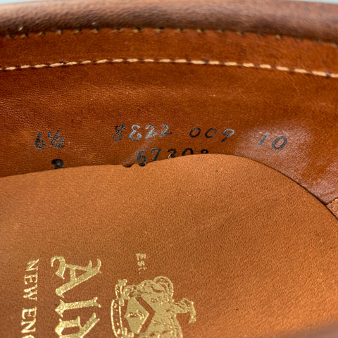 ALDEN Size 6.5 Dark Brown 5730S Kudu Leather Penny Loafers