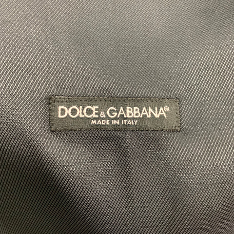 DOLCE & GABBANA Size 44 Black Jacquard Wool Buttoned Vest