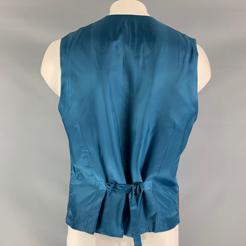DOLCE & GABBANA Size 46 Iridescent Wool &  Mohair Buttoned Vest