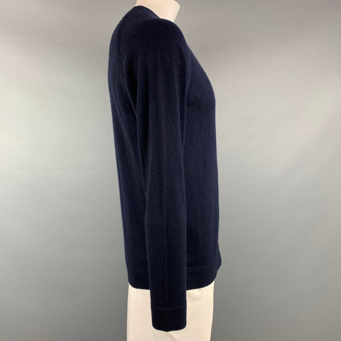 THEORY Eclipse Size L Navy Cashmere Crew-Neck Sweater