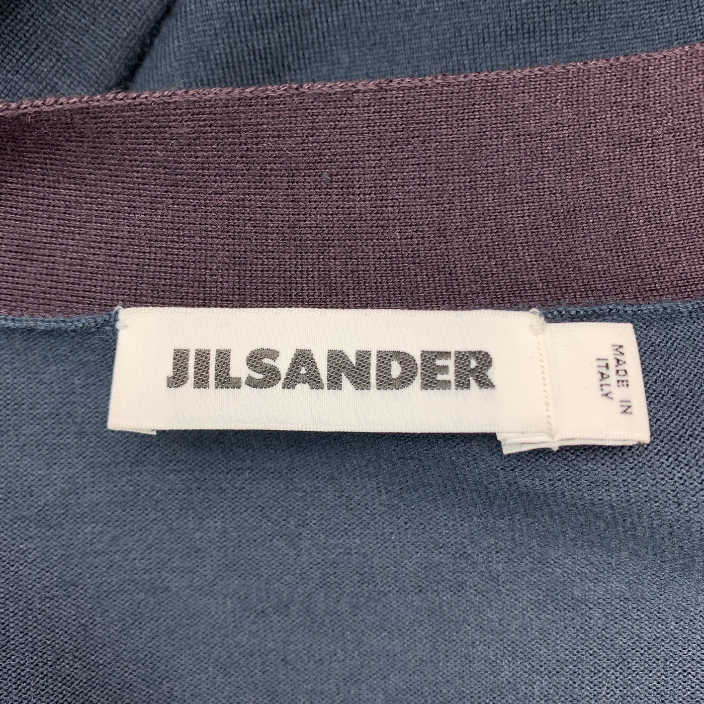 JIL SANDER Size 12 Navy & Plum Color Block Cashmere Blend Cardigan