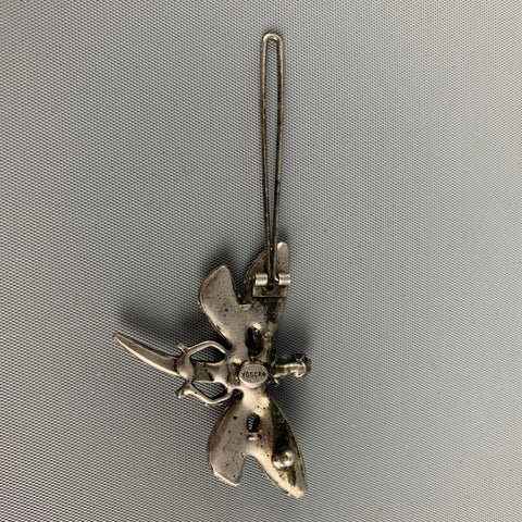 YOSCA Silver Yellow Rhinestones Dragonfly Hair Clip
