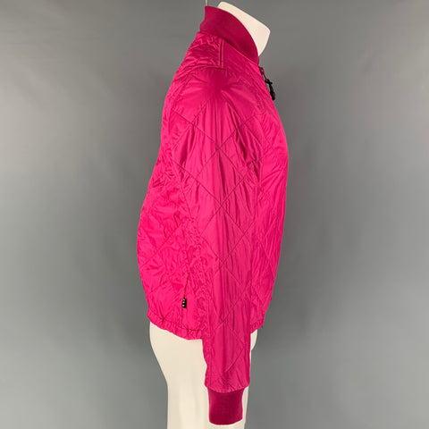 THE MUY WARM Chaqueta con cremallera de nailon acolchada rosa talla XS