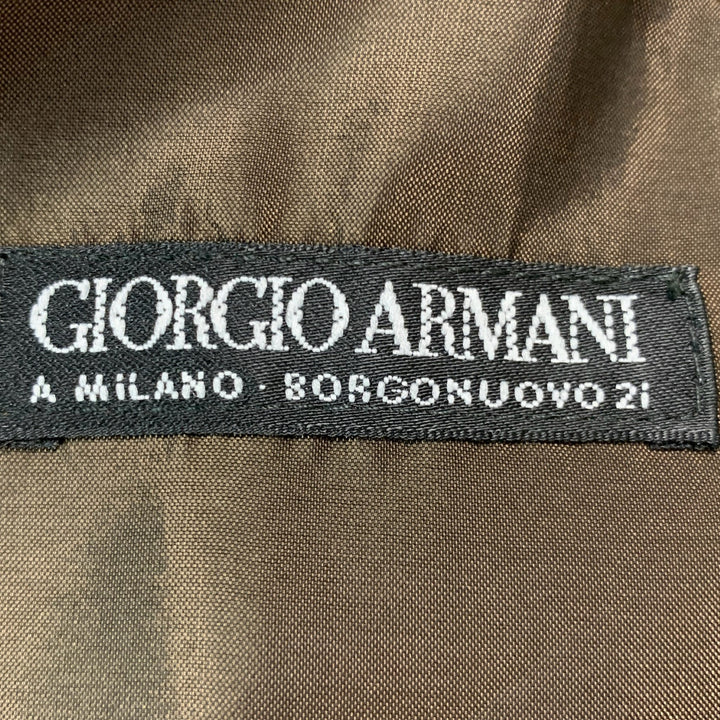 GIORGIO ARMANI Size 44 Brown Velvet Cotton Buttoned Vest